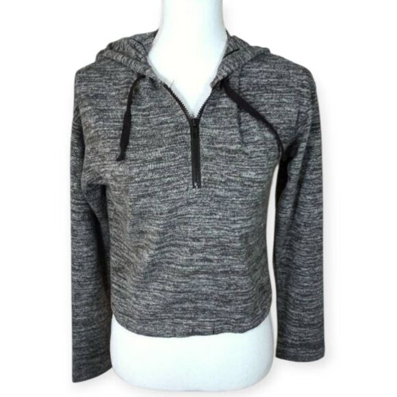INSPIRED HEARTS CROPPED GRAY ZIP FRONT HOODIE SZ.XS EUC. - Picture 1 of 6